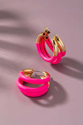 Triple Layer Tube Hoop Earrings with Enamel Coating, Earrings, $ 12.95, A Moment Of Now™
